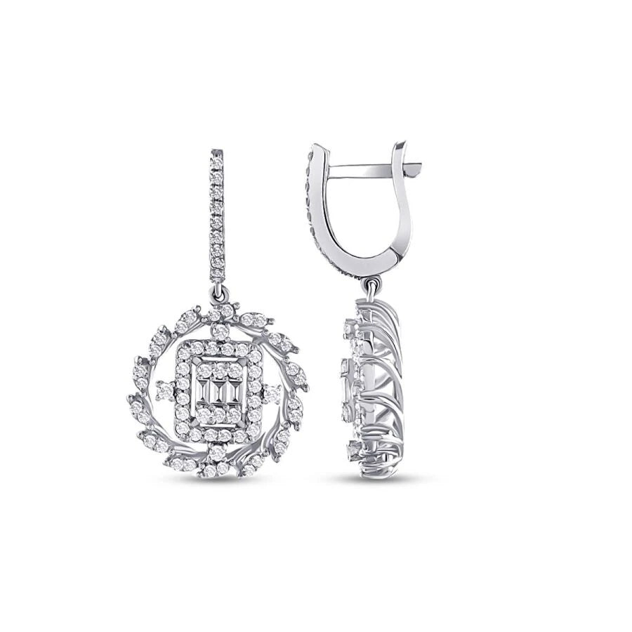 Ohrringe mit 1,10 Karat Diamanten im Baguette-Schliff