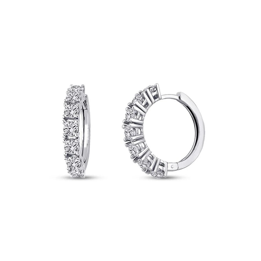 1.44 Carat Diamond Hoop Earrings