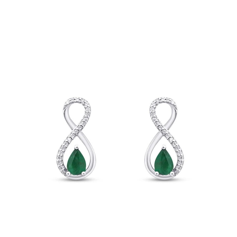 0.81 Carat Diamond Emerald Earrings