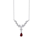 1.04 Carat Diamond Pear Ruby Necklace