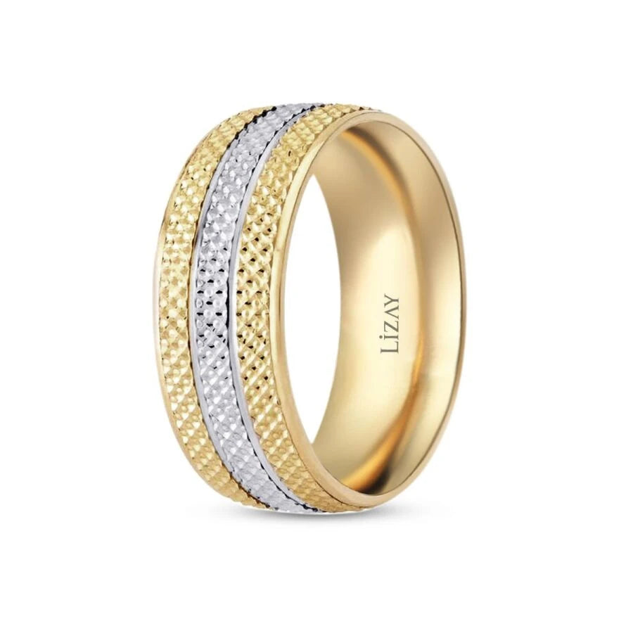 Gold Two-Tone Wedding Band