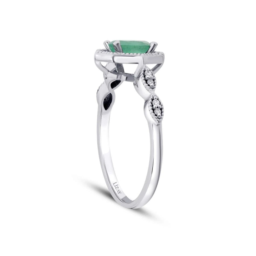 0.47 Carat Diamond Emerald Ring