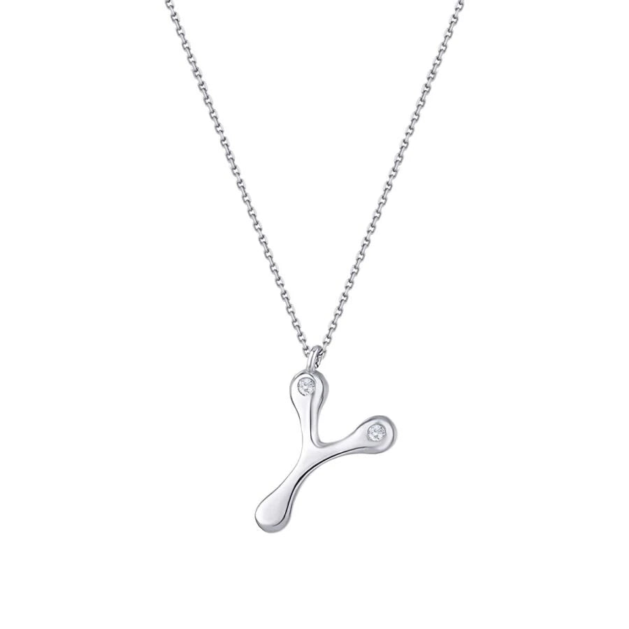 Halskette mit Y-förmigem Diamanten (0,04 Karat)