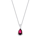 1.13 Carat Diamond Pear Ruby Necklace