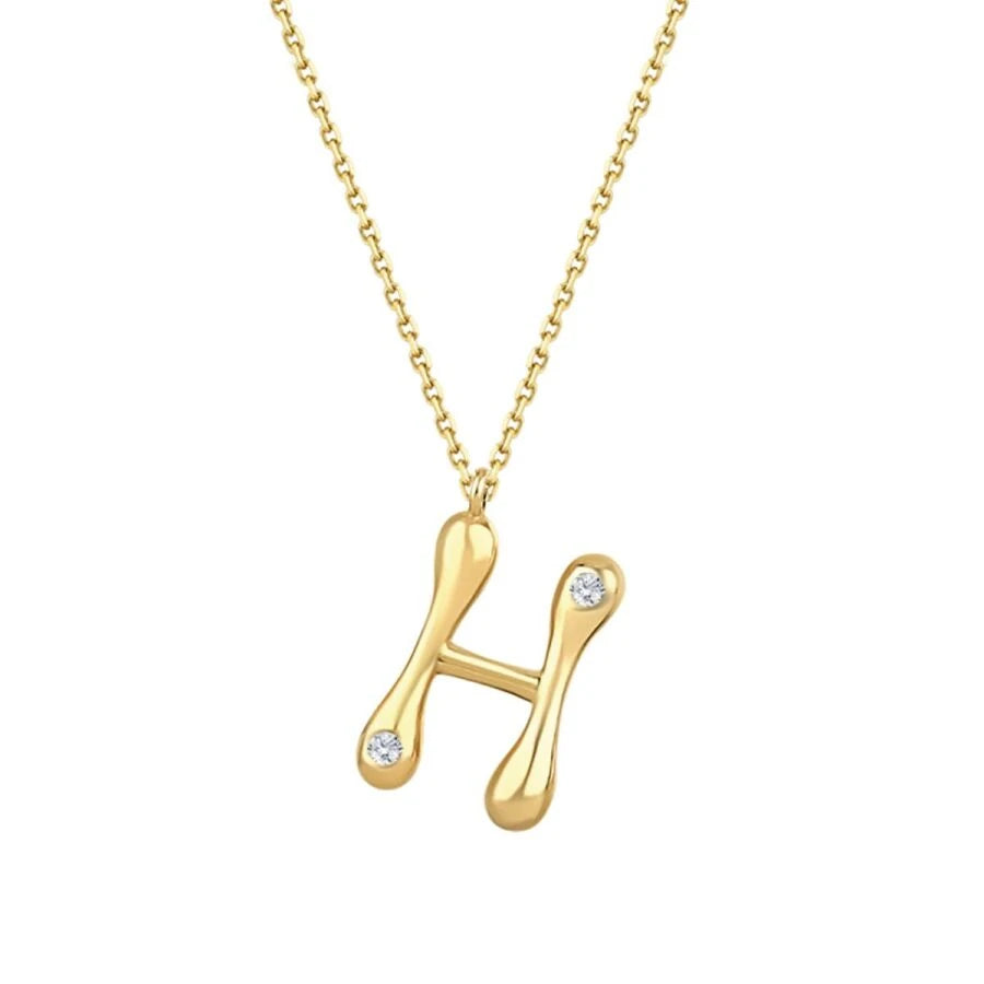 0.04 ct. Diamant H-Buchstabe Halskette