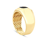 Gold Square Black Stone Men’s Ring