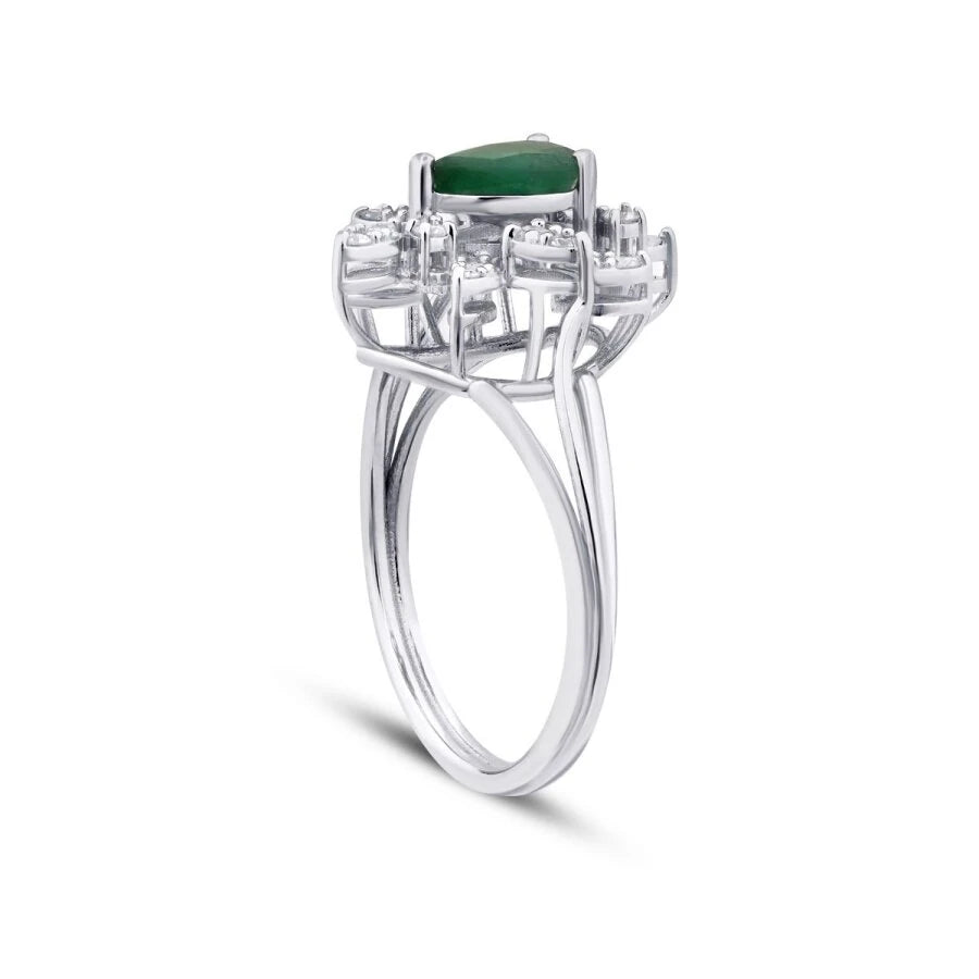 1.01 Carat Diamond Emerald Ring