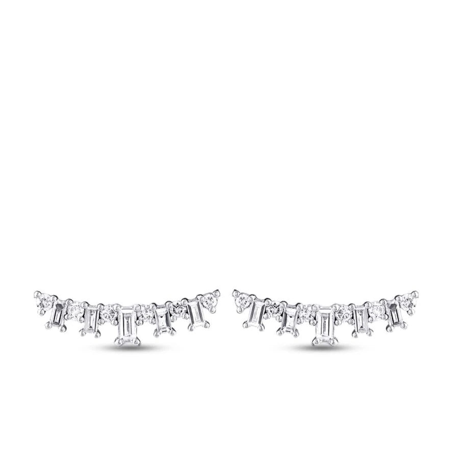 Ohrringe mit 0,99 Karat Diamanten im Baguette-Stil