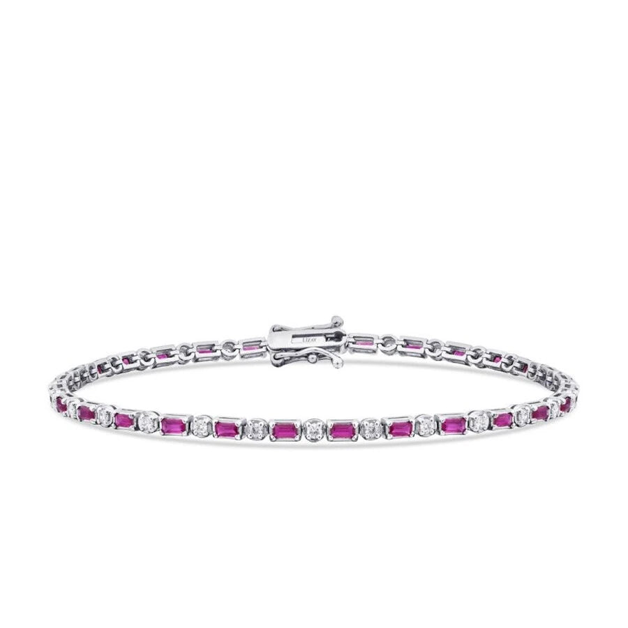 1.91 Carat Diamond Ruby Bracelet