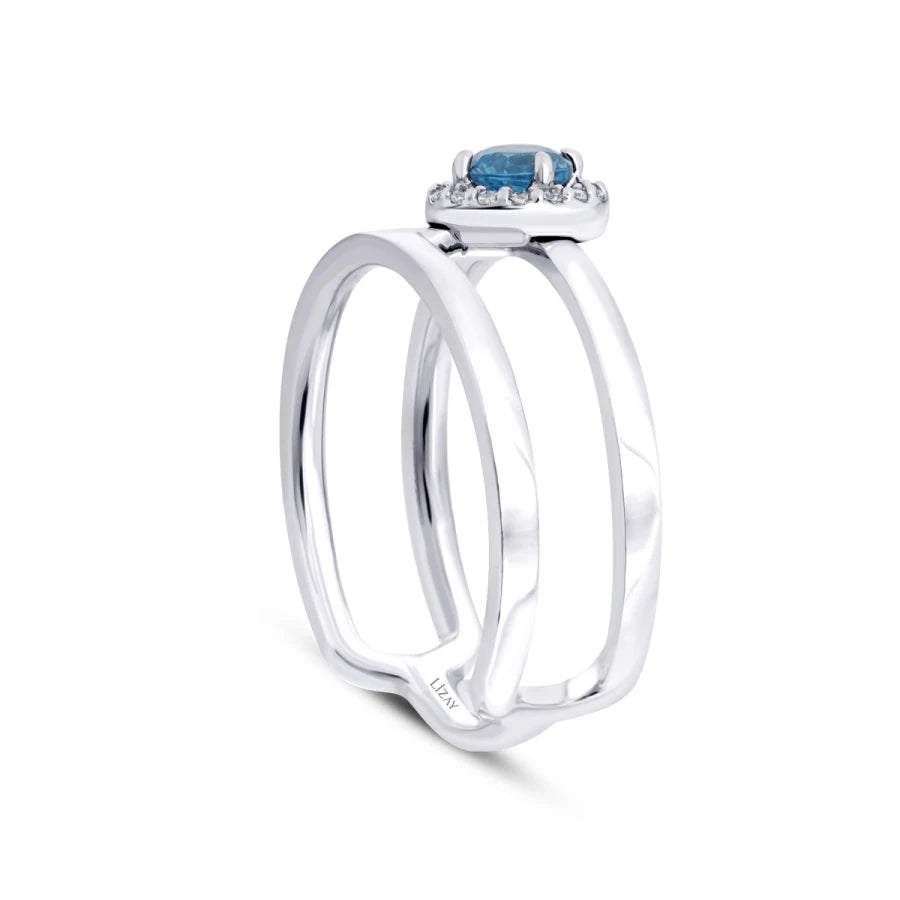 Gold Blue Stone Ring