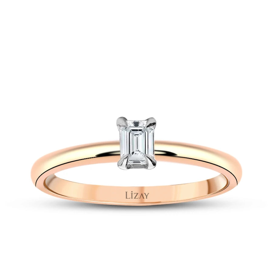 0.30 Carat Diamond Emerald Cut Solitaire Engagement Ring