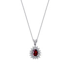 1.03 Carat Diamond Pear Ruby Necklace