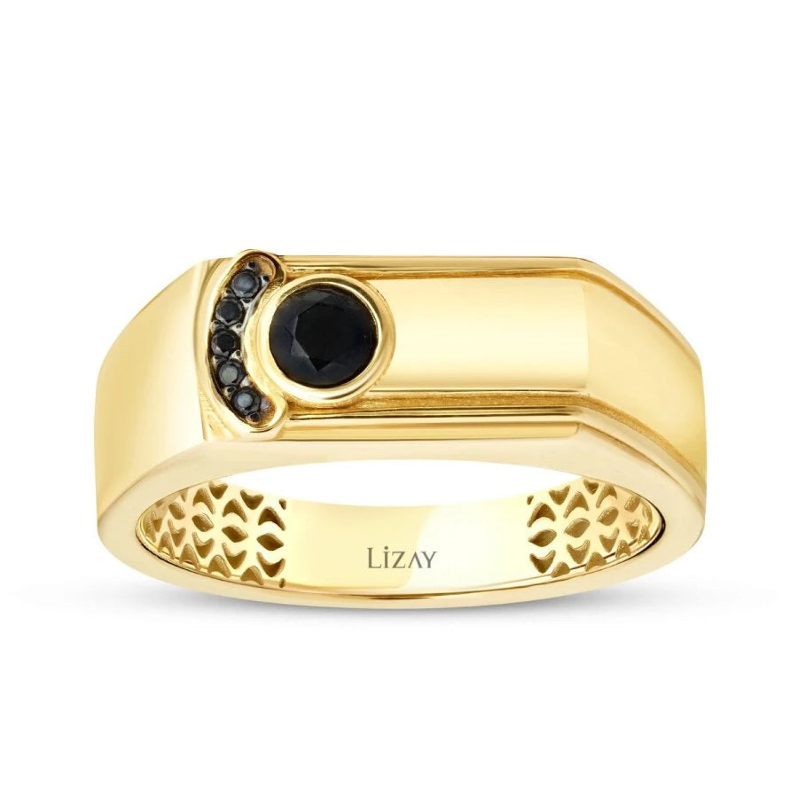 Gold Black Stone Trend Men’s Ring