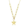Gold Paperclip Chain Star Necklace