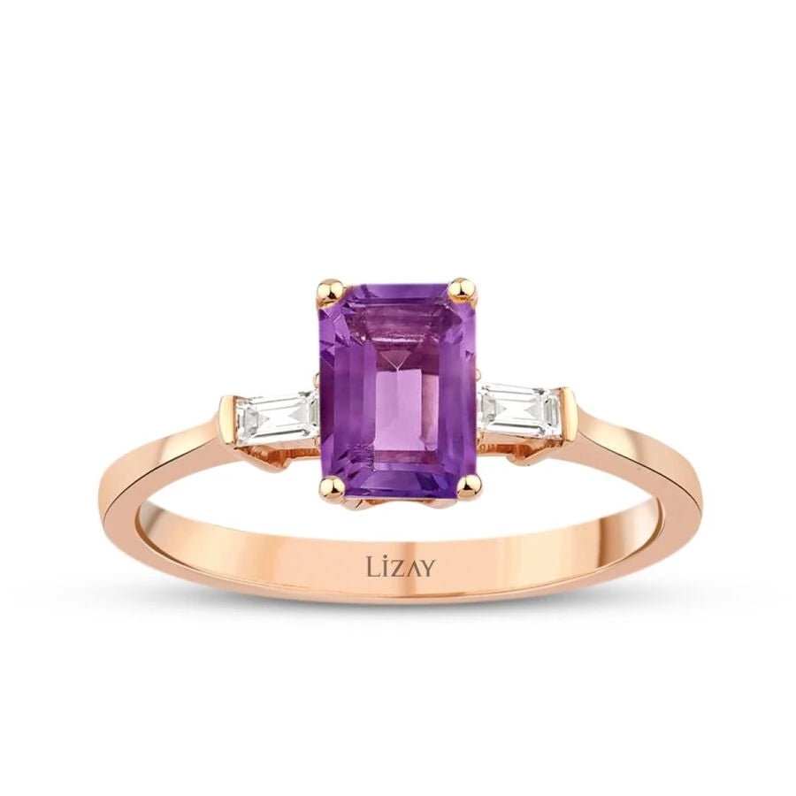 1,68 Karat Diamant-Amethyst-Ring