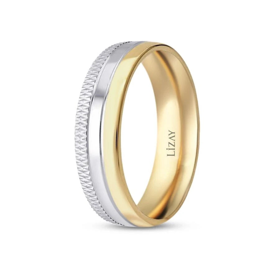 Gold Two-Tone Wedding Band