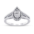 0.12 Carat Diamond Pear Baguette Ring