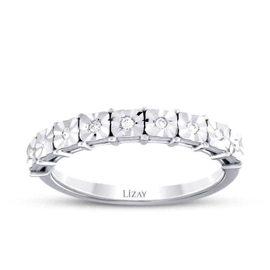 0.07 Carat Diamond Effect Half-Eternity Ring