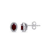 0.77 Carat Diamond Ruby Earrings