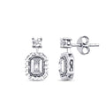 0.09 Carat Diamond-Effect Baguette Earrings