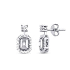 0.09 Carat Diamond-Effect Baguette Earrings
