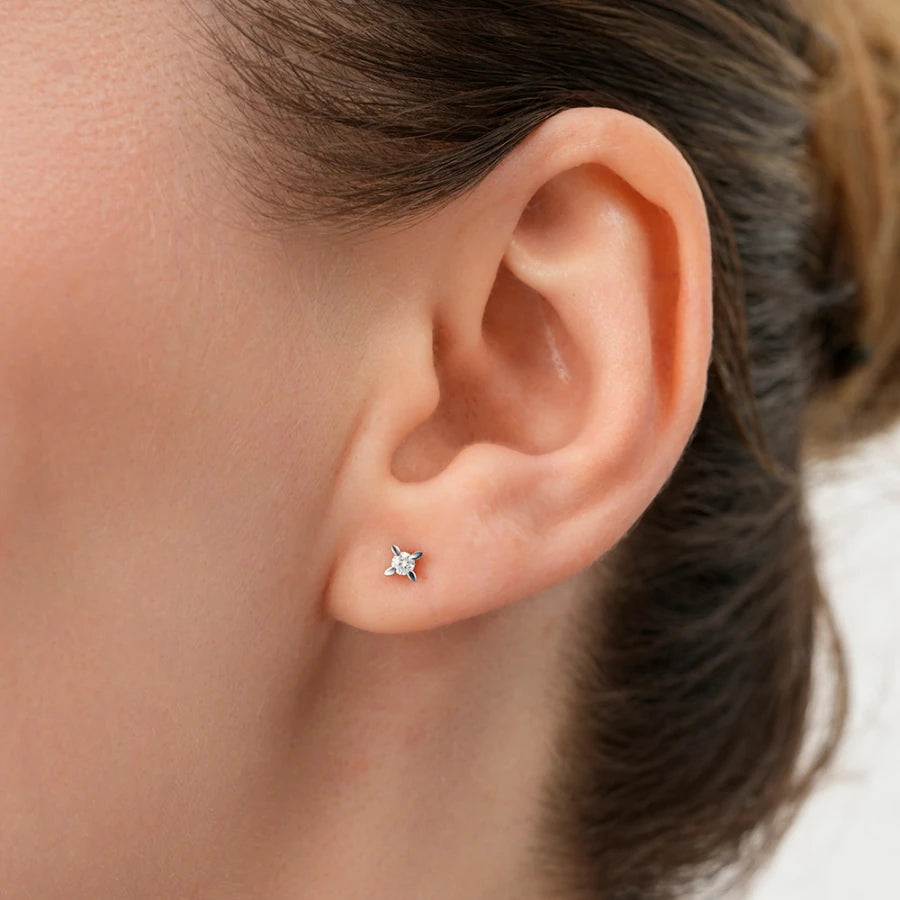 0.34 Carat Diamond Solitaire Earrings