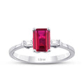 1.20 Carat Diamond Baguette Ruby Ring