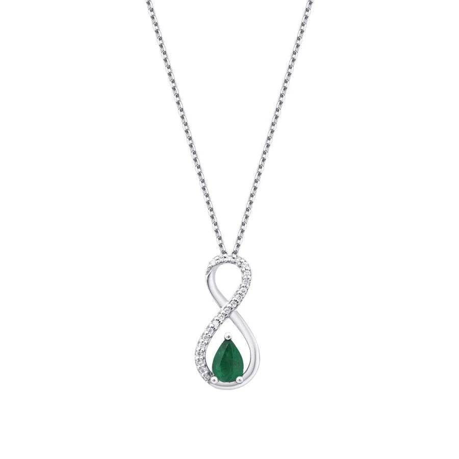 0.37 Carat Diamond Emerald Necklace