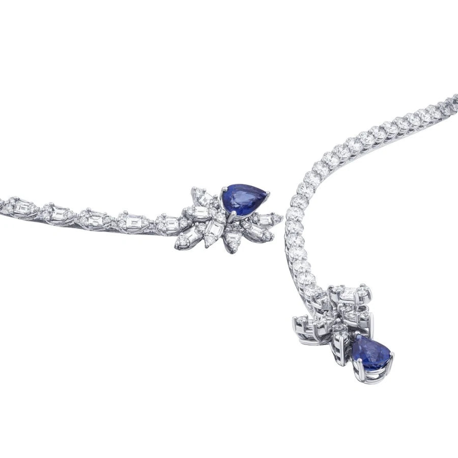 9,71 Karat Diamant-Saphir-Halsband