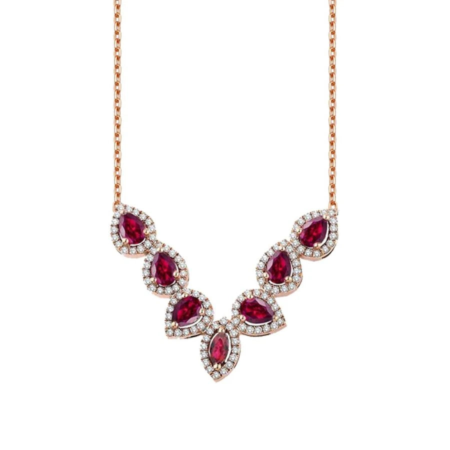 1.66 Carat Diamond Ruby Necklace