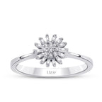 0.12 Carat Diamond Flower Baguette Ring