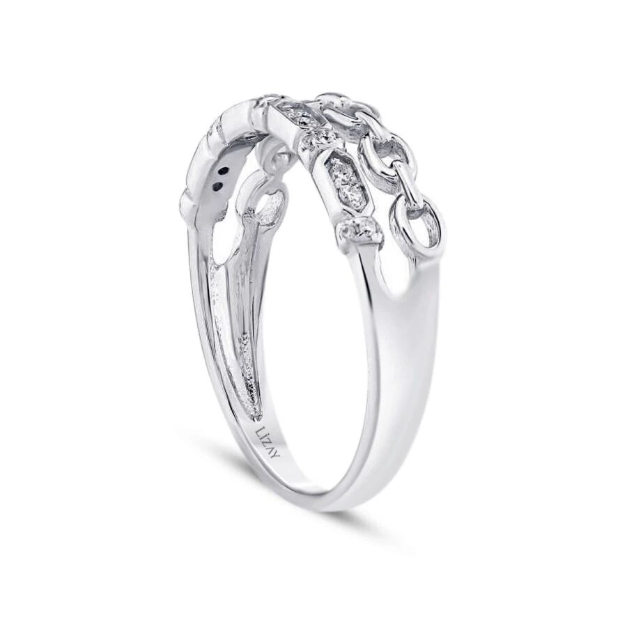 0.10 Carat Diamond Two-Row Half-Eternity Ring