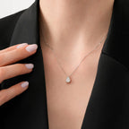 0.14 Carat Diamond Pear Baguette Necklace