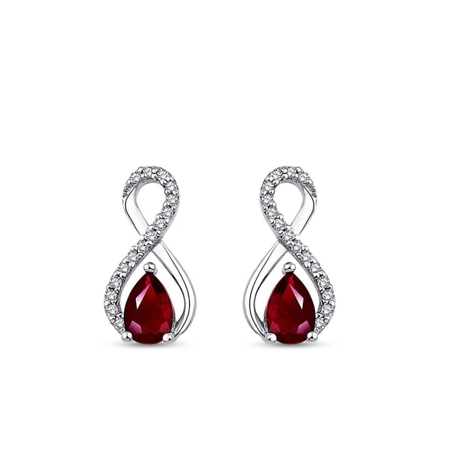 1.27 Carat Diamond Ruby Earrings