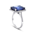 9.52 Carat Diamond Sapphire Ring