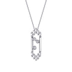 0.09 Carat Diamond Baguette Necklace