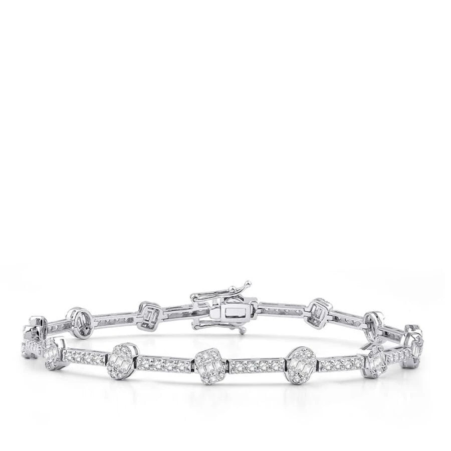 Armband mit 2,14 Karat Diamanten im Baguette-Schliff