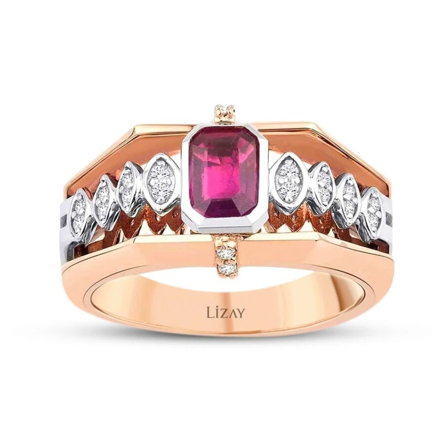 0.82 Carat Diamond Ruby Ring
