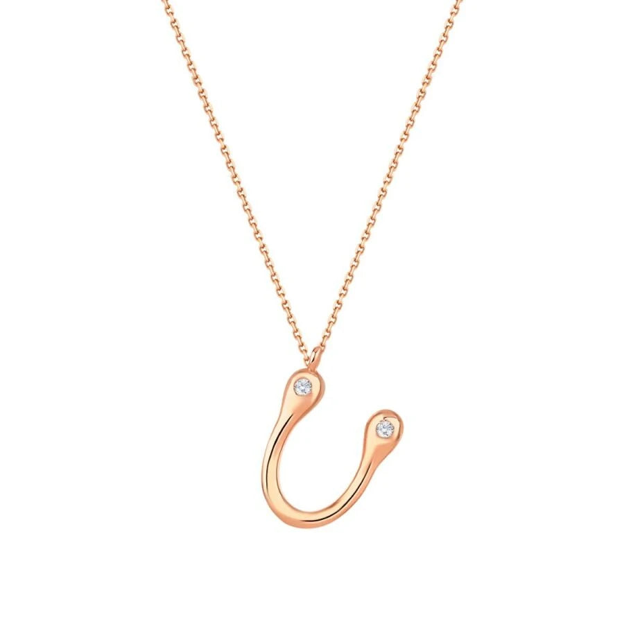 Halskette mit U-förmigem Diamanten (0,04 Karat)