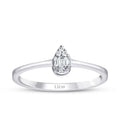 0.08 Carat Diamond Baguette Pear Ring