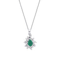 0.84 Carat Diamond Emerald Necklace