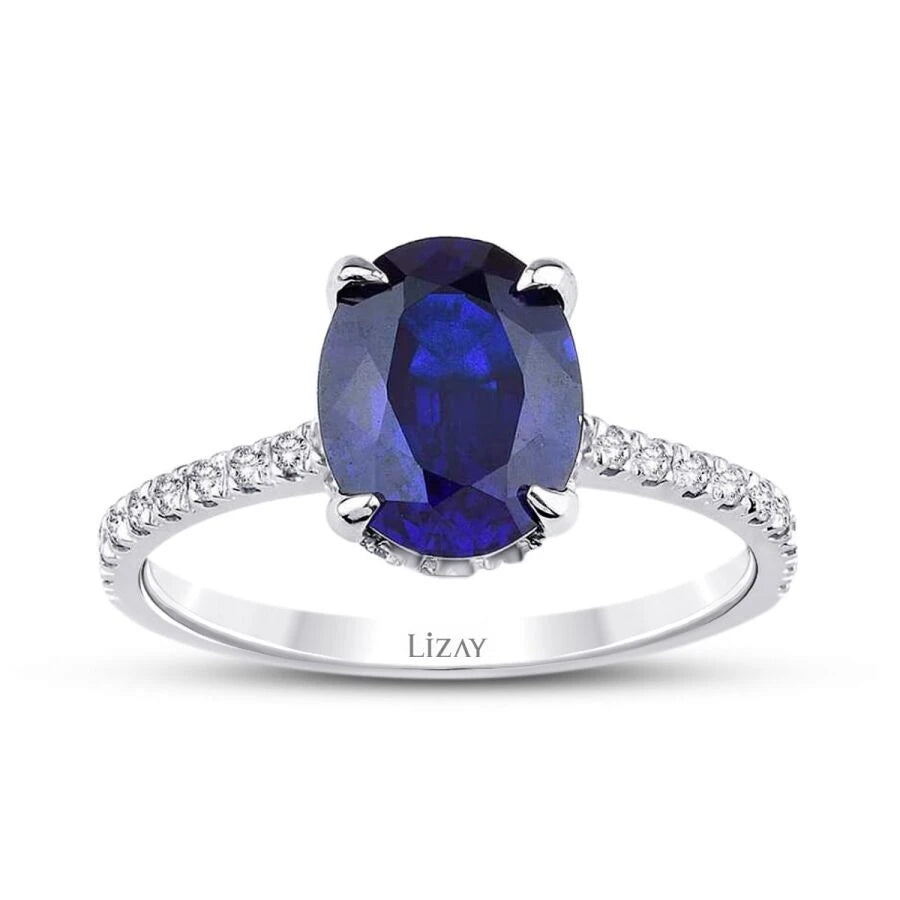 2,56 Karat Diamant-Saphir-Ring