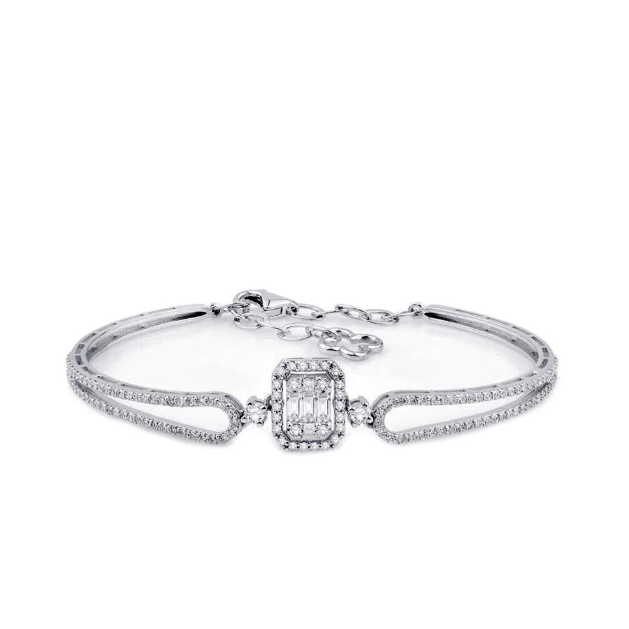1.16 Carat Diamond Baguette Bangle