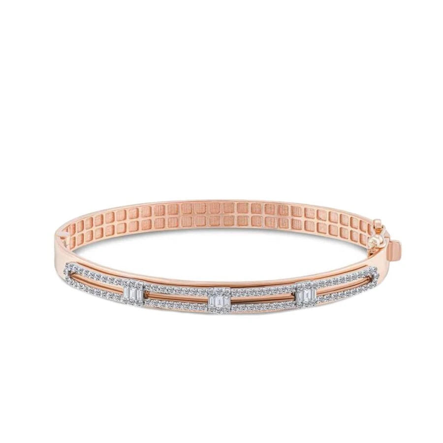 1.07 Carat Diamond Baguette Bangle