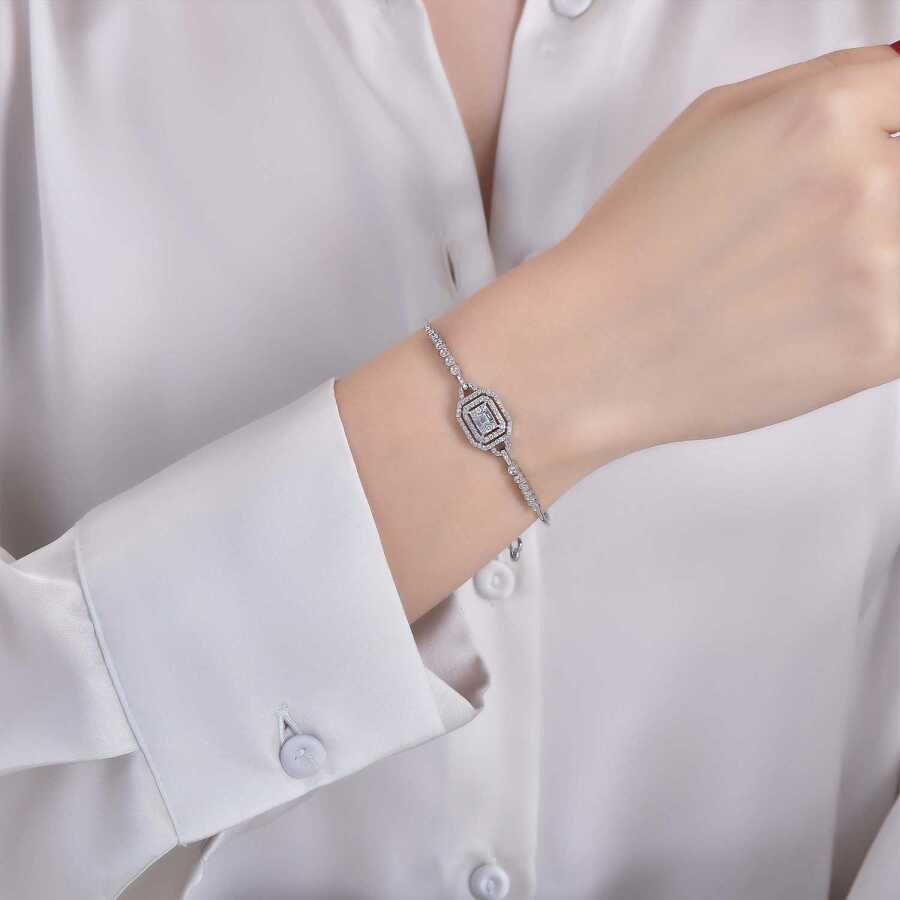 0,45 Karat Diamant-Baguette-Armreif