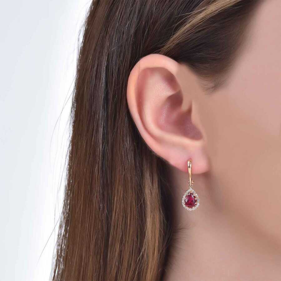 2.47 Carat Diamond Ruby Earrings