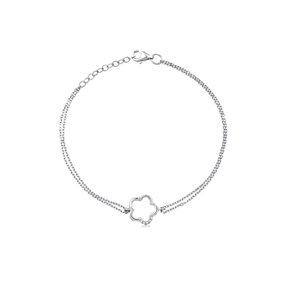 0,02 Karat Diamant-Blumenarmband