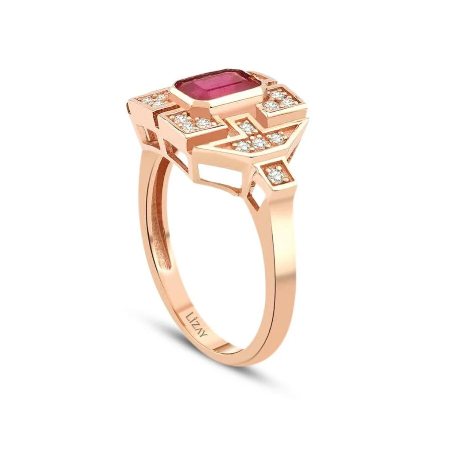 1.01 Carat Diamond Ruby Ring