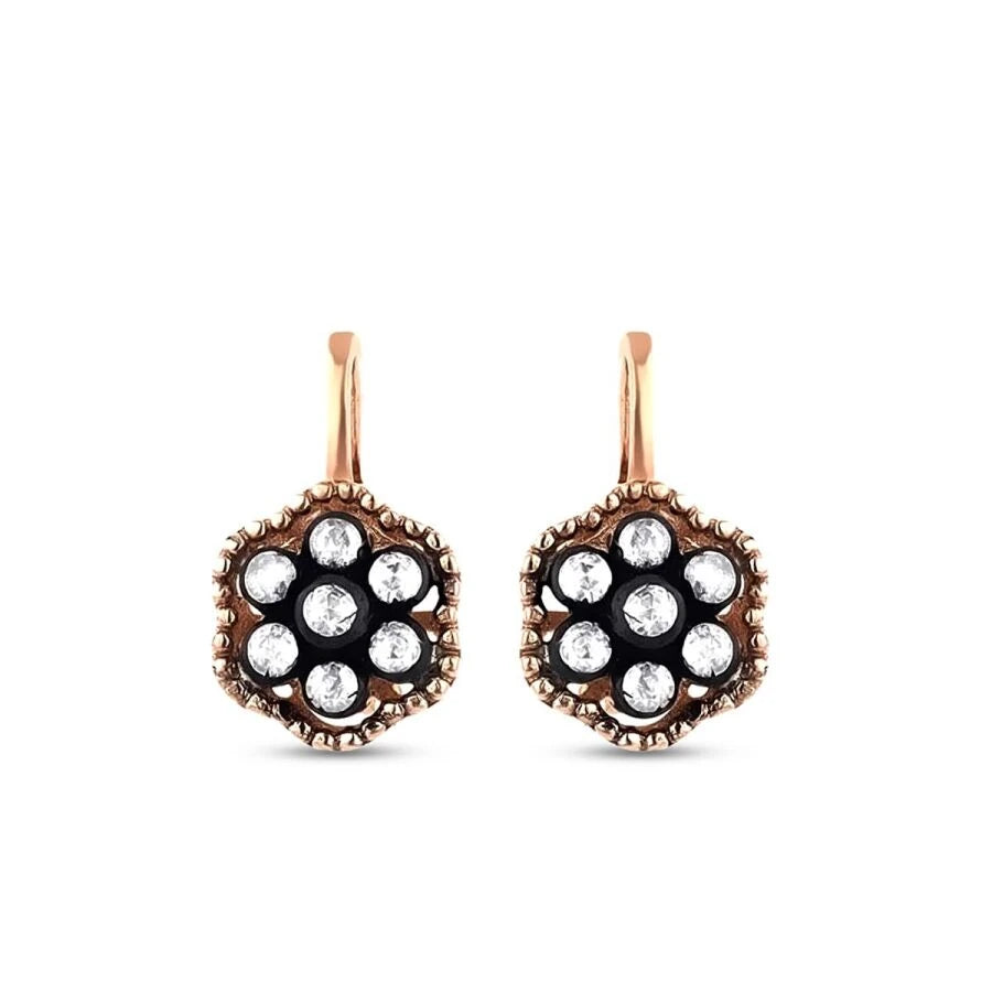 0.39 Carat Diamond Rose Earrings