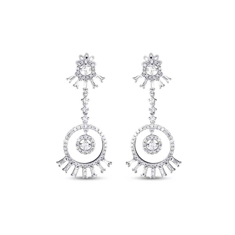 1.44 Carat Diamond Baguette Earrings